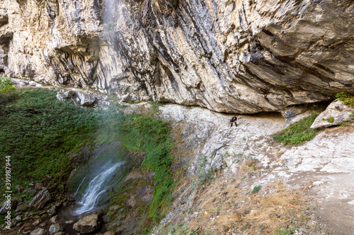 High cliff waterfall