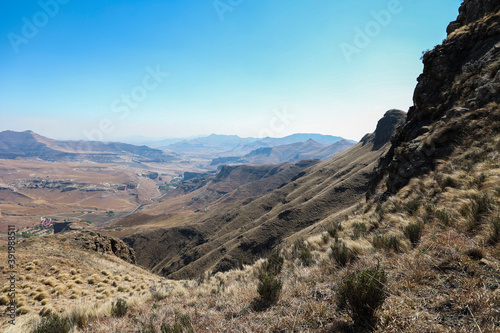 Beautiful wide-angle view from a mountain top in the Golden Gate National Park.
