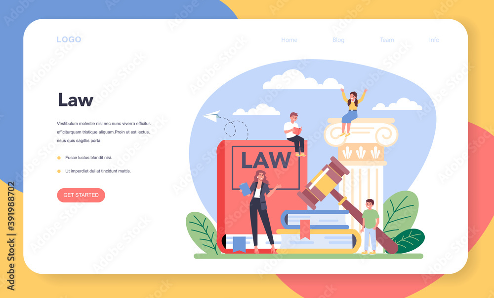 Law class web banner or landing page. Punishment and judgement Law class web banner or landing page. Punishment and judgement