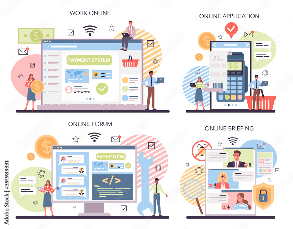 Website payment system testing online service or platform set. Website payment system testing online service or platform set.