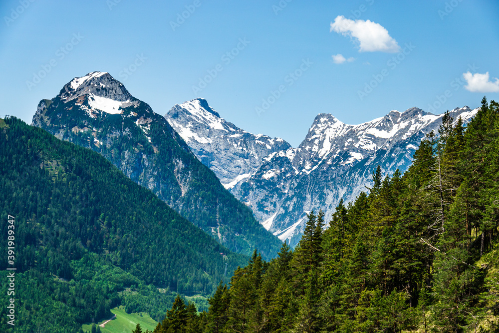 landscape near pertisau at the achensee lake in austria