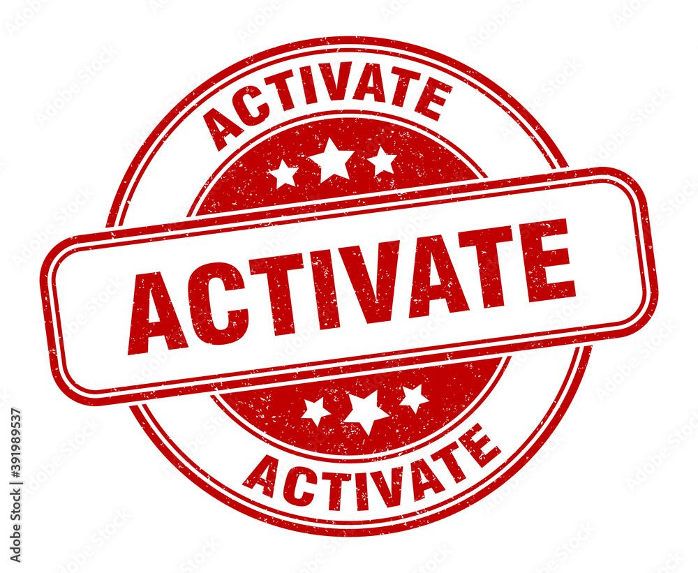 activate stamp. activate label. round grunge sign activate stamp. activate label. round grunge sign