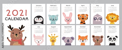 Photography 2021 calendar with cute animals