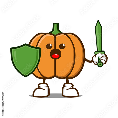 cute pumpkin cartoon mascot character