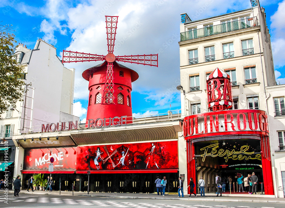 ordningen lag Tag telefonen Moulin Rouge is a famous cabaret in the Paris red-light district of  Pigalle. France Stock Photo | Adobe Stock
