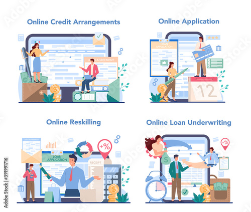 Loan manager online service or platform set. Individual and business
