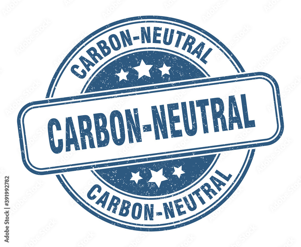 Fototapeta premium carbon-neutral stamp. carbon-neutral label. round grunge sign