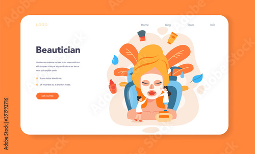 Cosmetologist web banner or landing page, skin care