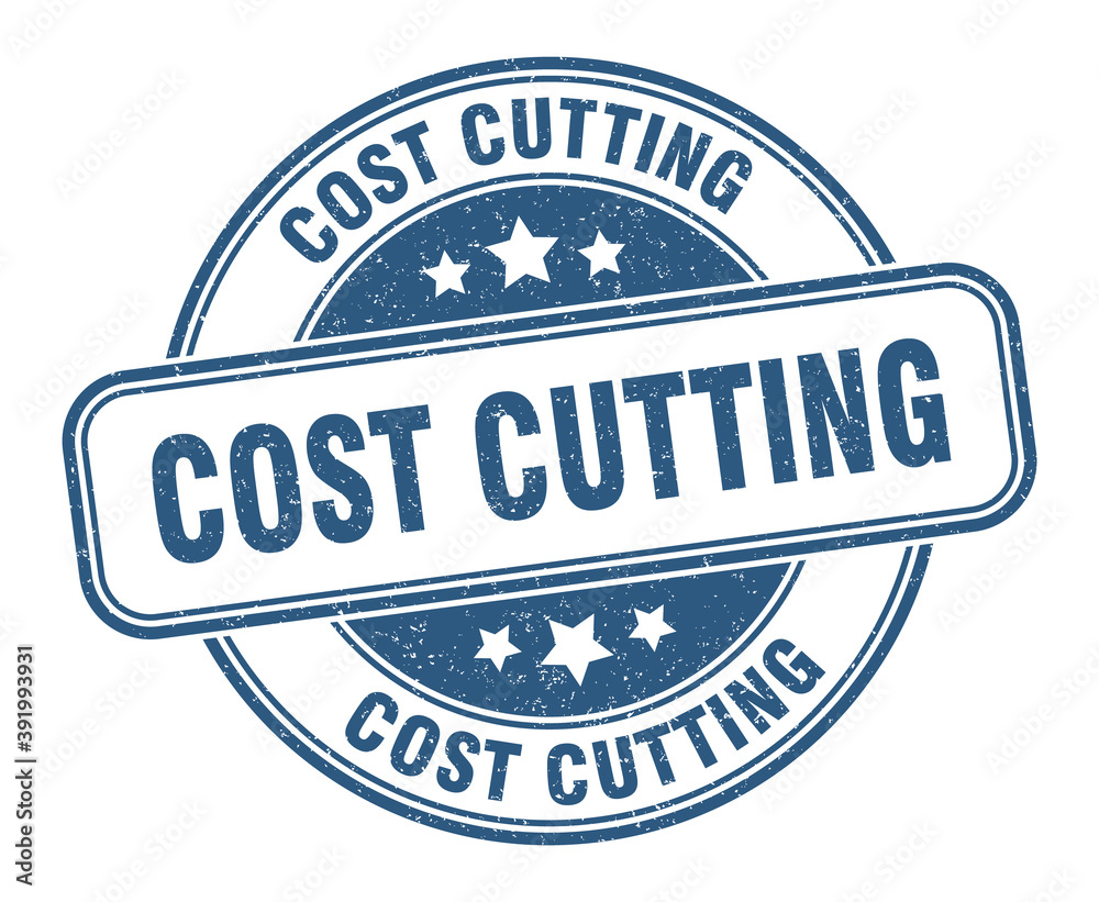 Fototapeta premium cost cutting stamp. cost cutting label. round grunge sign