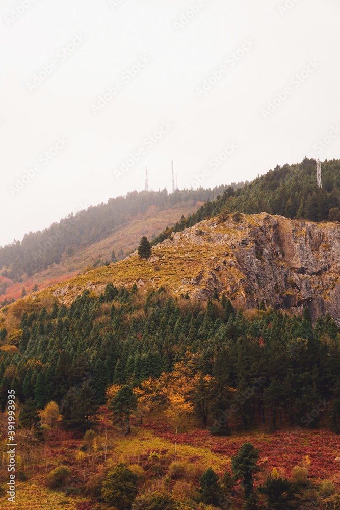 mountains in autumn season in Bilbao, Spain. Autumn colors
