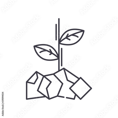 Biochar icon, linear isolated illustration, thin line vector, web design sign, outline concept symbol with editable stroke on white background.