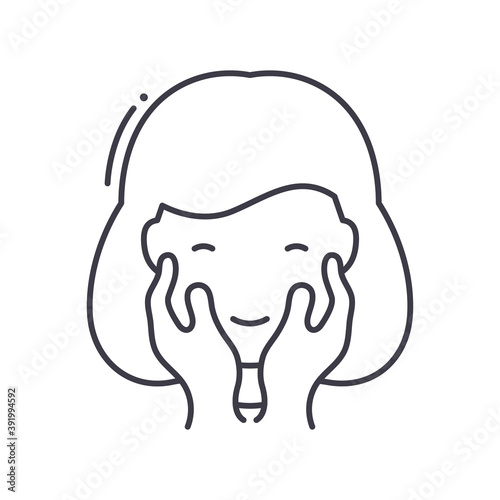 Beauty treatment icon, linear isolated illustration, thin line vector, web design sign, outline concept symbol with editable stroke on white background.