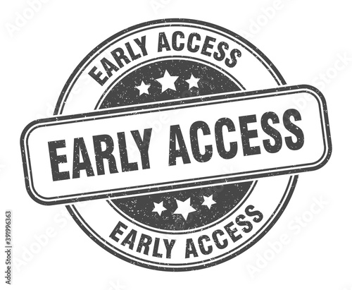 early access stamp. early access label. round grunge sign