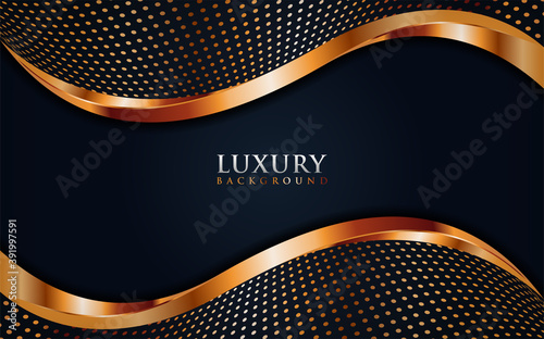 Luxury dark background combine with golden lines element.