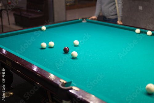 billiard balls on the table