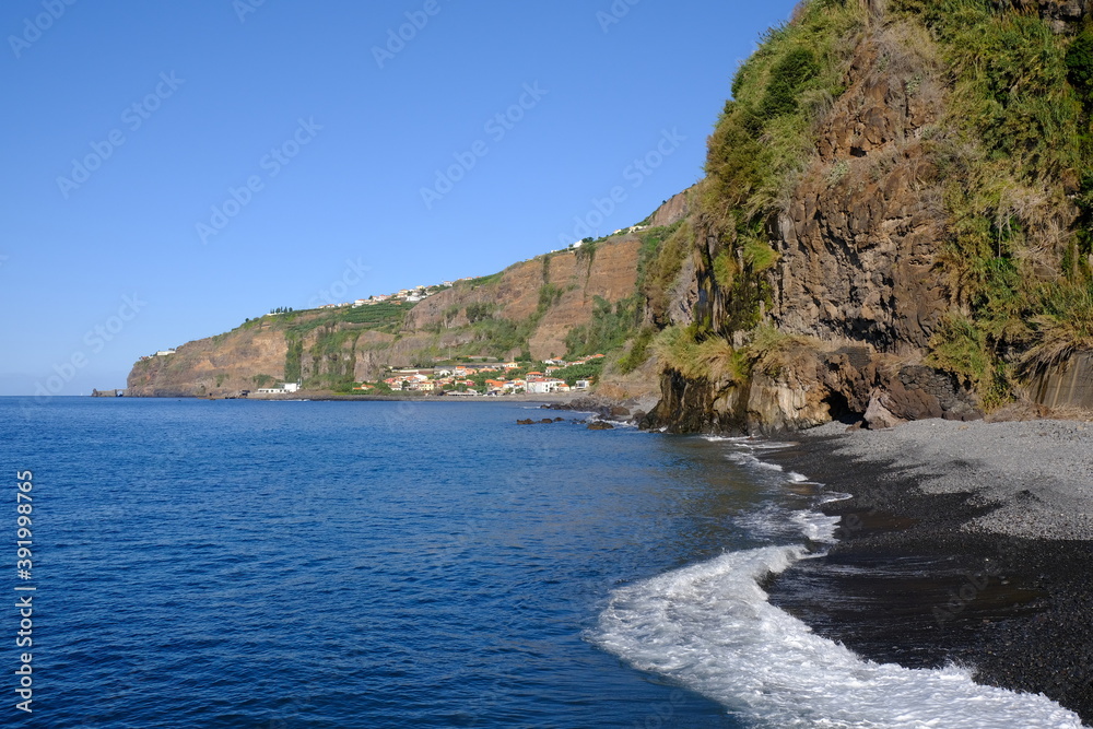 Seashore and coast near Ponta Do Sol, Madeira Island, Portugal
