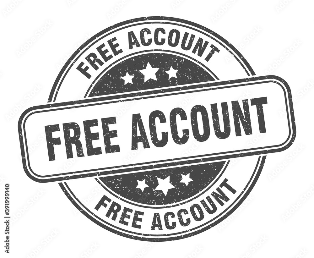 Fototapeta premium free account stamp. free account label. round grunge sign