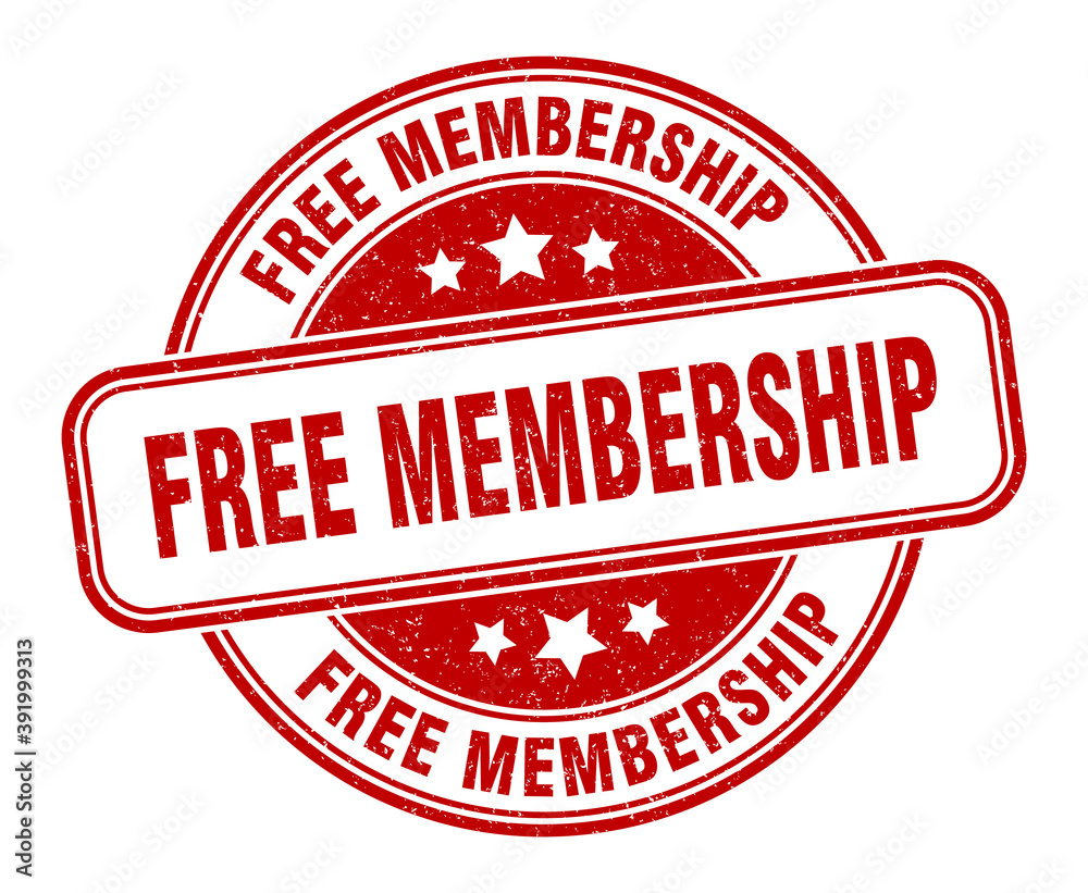 free membership stamp. free membership label. round grunge sign free membership stamp. free membership label. round grunge sign
