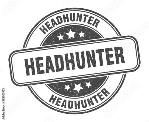 headhunter stamp. headhunter label. round grunge sign