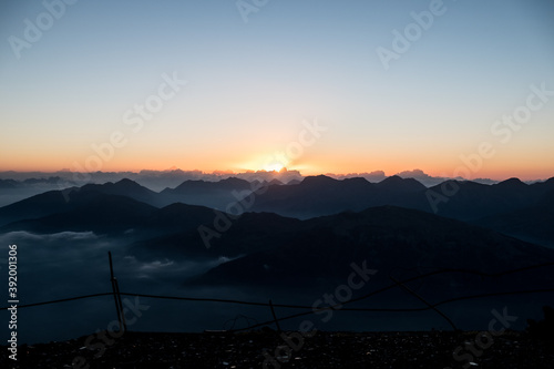 Sunrise on the top of the Chaberton mountain photo