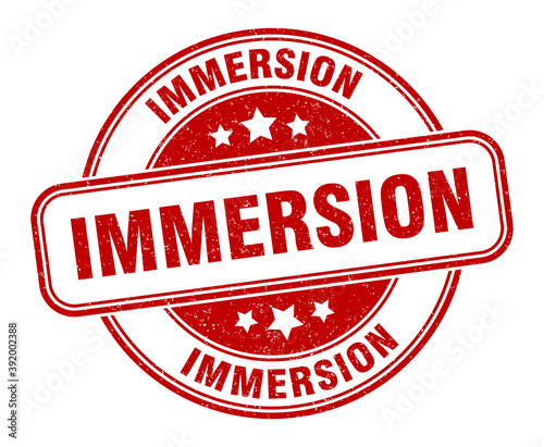 immersion stamp. immersion label. round grunge sign