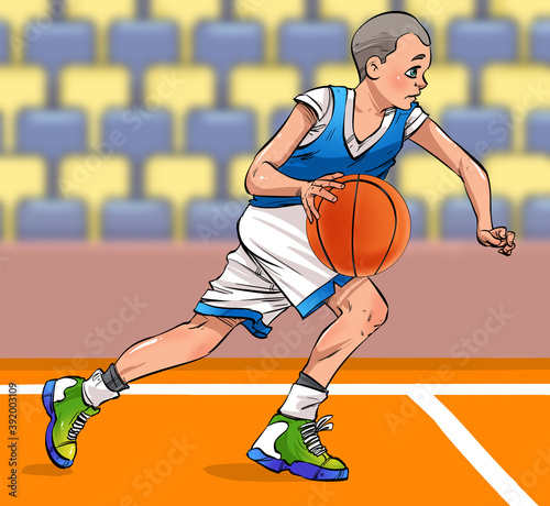 Basketball player dribbling © BARIS