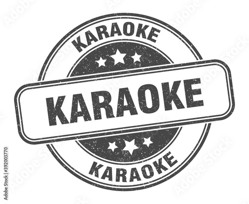 karaoke stamp. karaoke label. round grunge sign