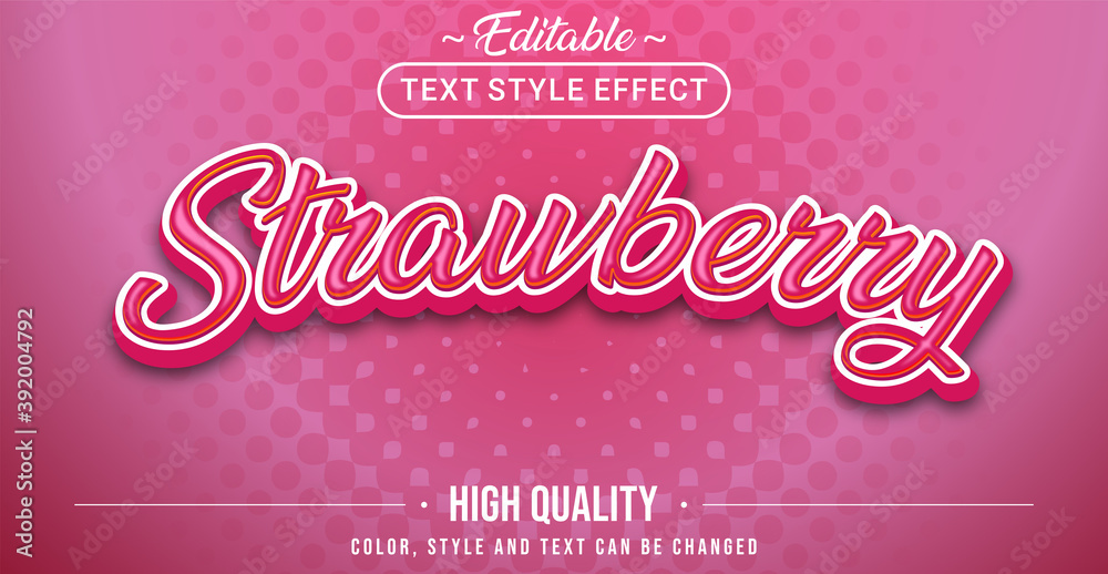 Pink Strawberry text effect - Editable text effect