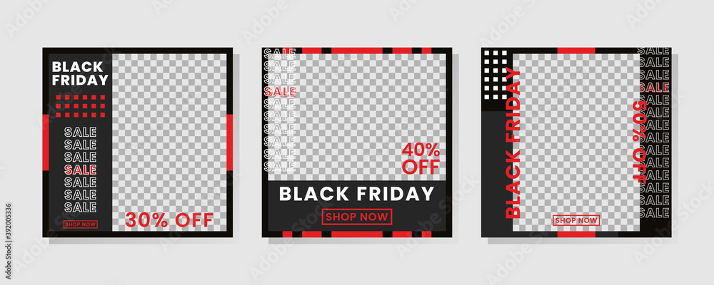 Collection of social media posts templates, black friday edition Collection of social media posts templates, black friday edition