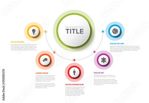 Multipurpose Infographic template with five elements