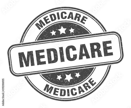 medicare stamp. medicare label. round grunge sign