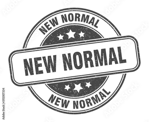 new normal stamp. new normal label. round grunge sign