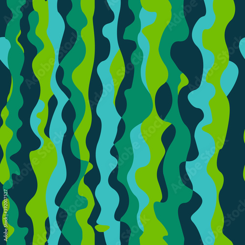 Geometric abstract seamless pattern  seaweed pattern  camouflage marine pattern