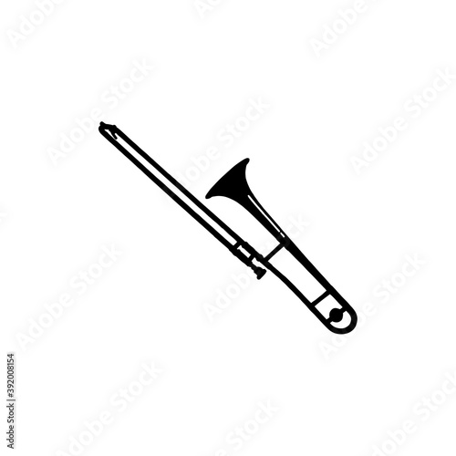 icon of the trombone. vector illustration
