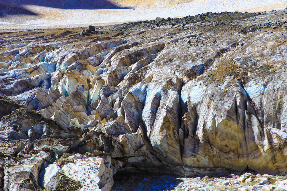 Fototapeta premium melting glacier mountain, global warming and nature disaster, glaciers 