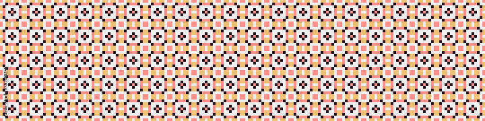 Fototapeta premium Abstract Cross Pattern Dots generative computational art illustration