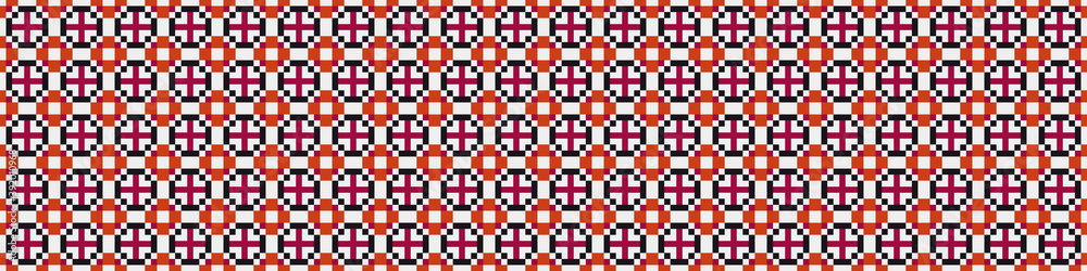 Fototapeta premium Abstract Cross Pattern Dots generative computational art illustration