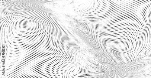 Abstract monochrome grunge halftone pattern. Soft light spots 