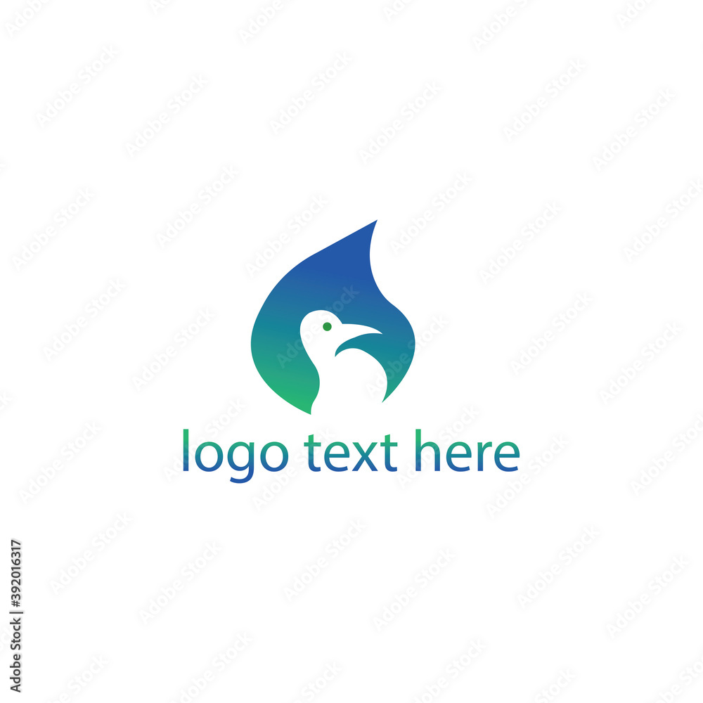Fototapeta premium abstract logo leaves, bird illustration with color vector design