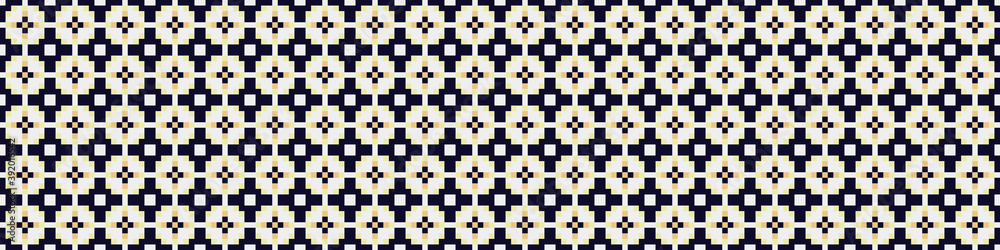 Fototapeta premium Abstract Cross Pattern Dots Logo generative computational art illustration