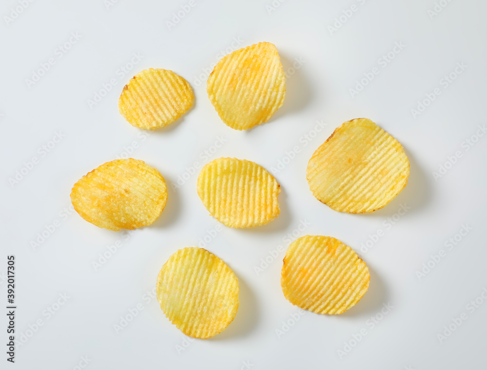 Ridged potato chips