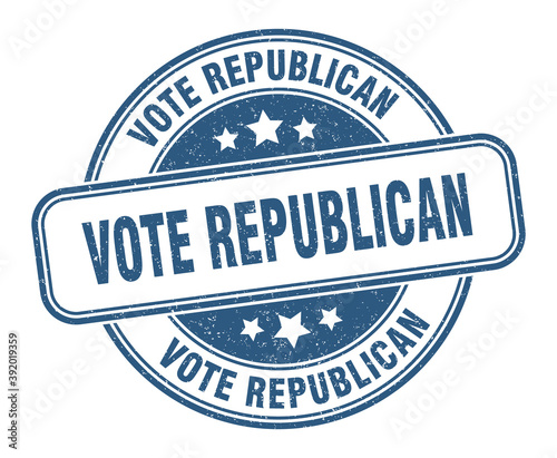 vote republican stamp. vote republican label. round grunge sign