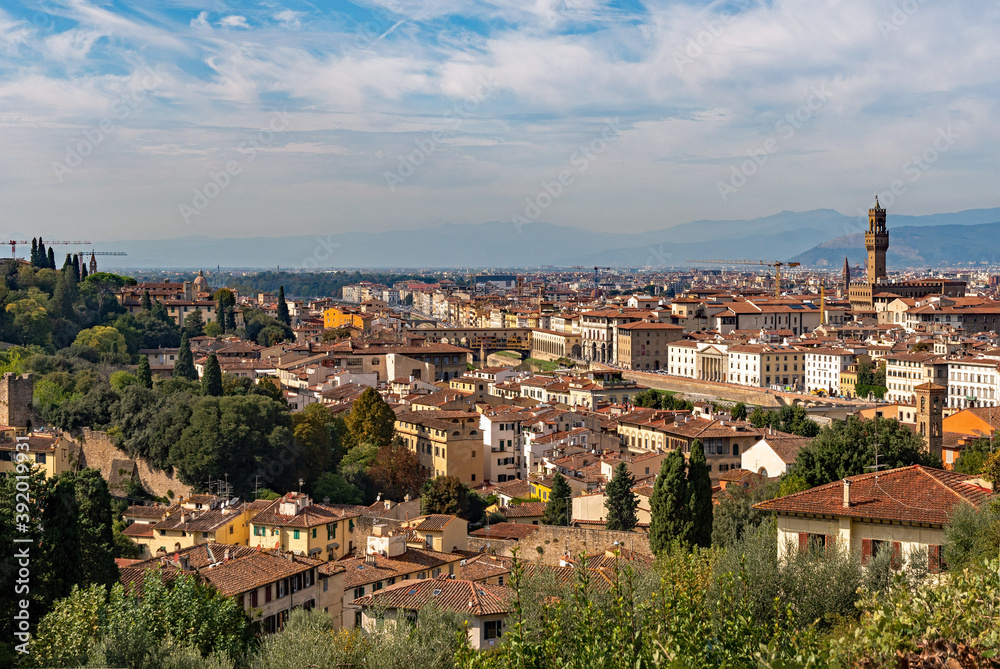 Blick über die Stadt Florenz in der Toskana in Italien 
