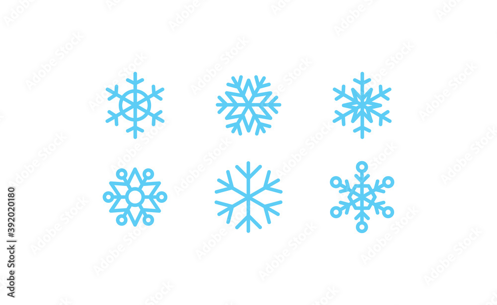 Snowflakes icon collection. Set of snow flake icons. Geometric shapes for christmas and new year decoration. Snowflakes icon collection. Set of snow flake icons. Geometric shapes for christmas and new year decoration.