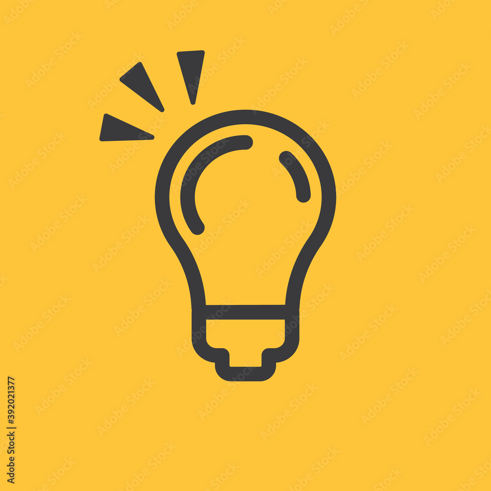 Light bulb icon. Symbol of idea. Electric shining lamp illustration. Editable linear vector. Light bulb icon. Symbol of idea. Electric shining lamp illustration. Editable linear vector.