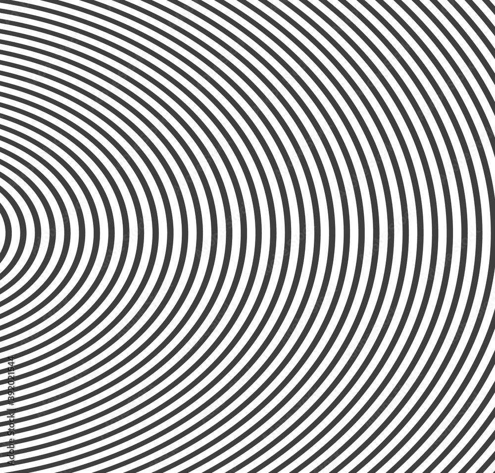 Obraz premium Abstract vector circle halftone black background. Gradient retro line pattern design. Monochrome graphic.