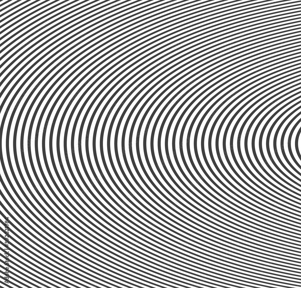 Abstract vector circle halftone black background. Gradient retro line pattern design. Monochrome graphic.