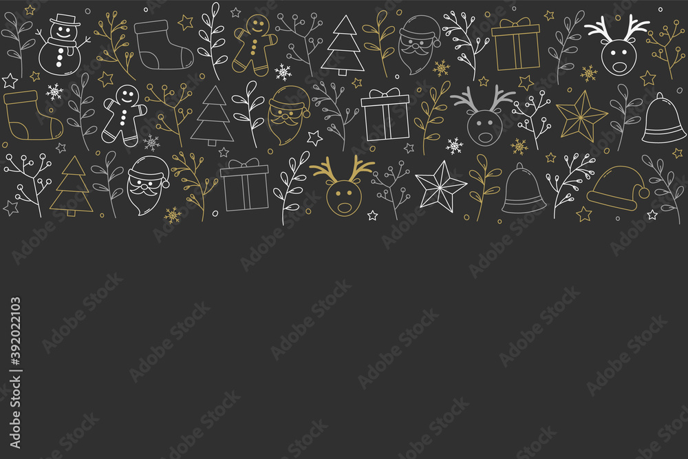 Christmas background with ornaments and copyspace. Empty Xmas greeting card. Vector Christmas background with ornaments and copyspace. Empty Xmas greeting card. Vector