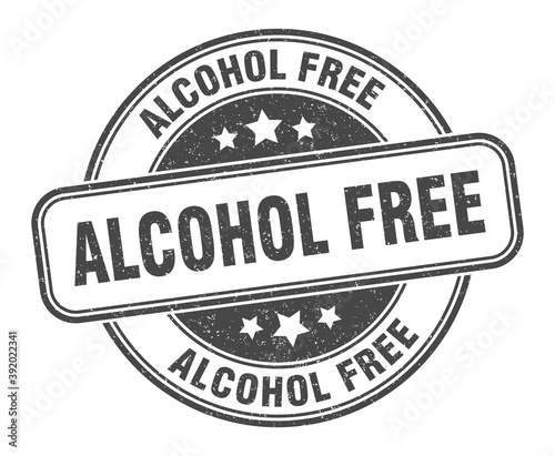 alcohol free stamp. alcohol free label. round grunge sign