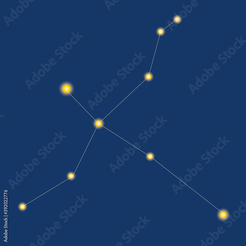 Constellation Cygnus, Cyg isolated, concept of starry sky, astronomy, astrology, vector stock illustration